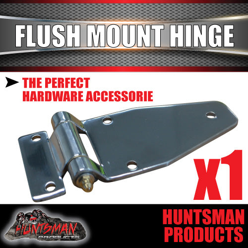 x1 Stainless Steel Flush Mount Hinge with Grease Nipple.  For Truck Trailer Boat Box Cabinet