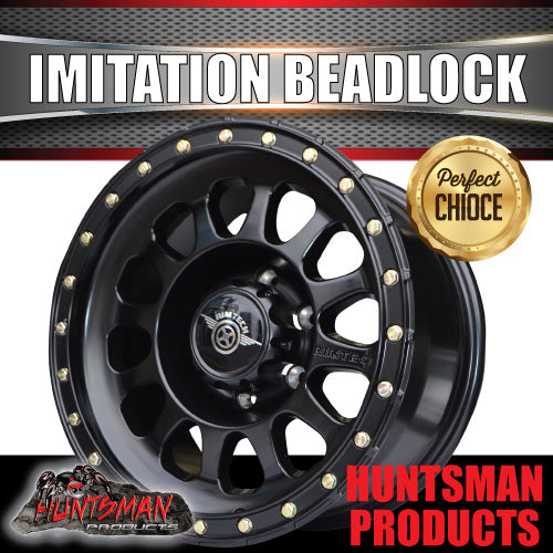 17x8.5 Imitation Beadlock Alloy Mag Wheel 6/139.7 Black finish. 0 Offset
