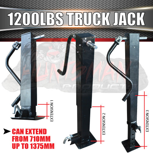 12000 LBS, 5443KG Truck Caravan Trailer Jack Stand.  Crank Handle, 660mm Extension
