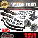 DIY SINGLE AXLE TRAILER KIT. 1000KG RATED. STUB AXLES.