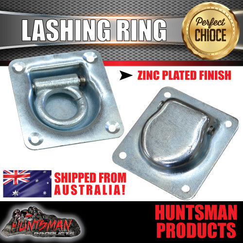 2x Zinc Plated Lashing Ring tie Down Anchor Points. 105mm x 95mm For Truck Trailer