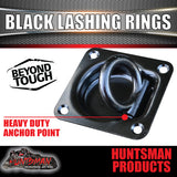 2X Black E coated Lashing Rings Tie Down Anchor Points 100mm x 95mm For Ute Trailer Truck