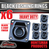 6x Black E coated Lashing Rings Tie Down Anchor Points 100mm x 95mm For Ute Trailer Truck