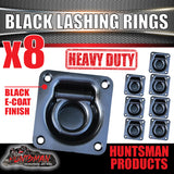 8x Black E coated Lashing Rings Tie Down Anchor Points 100mm x 95mm For Ute Trailer Truck