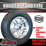 15" Trailer Caravan Ford Pattern Bullet Alloy Rim & 195R15C Tyre. 195 15