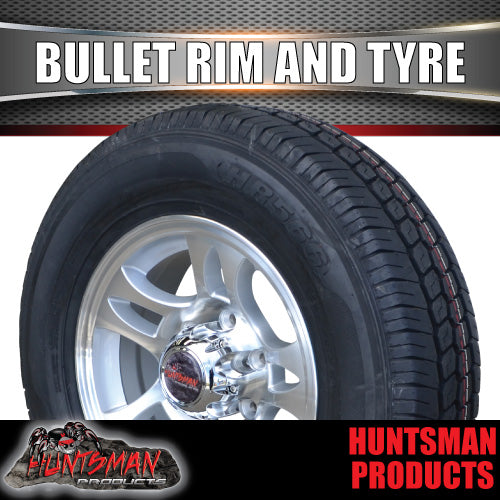 16" Caravan Trailer 6 stud Landcruiser Pattern Bullet Alloy Mag Wheel & 225/75R16C Tyre.