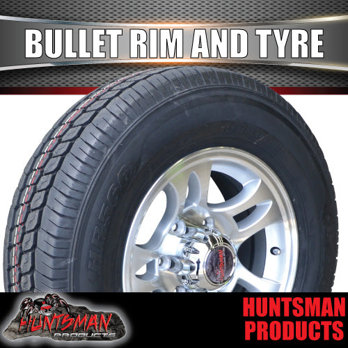 16" Caravan Trailer 6 stud Landcruiser Pattern Bullet Alloy Mag Wheel & 225/75R16C Tyre.