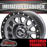 17x8.5 Imitation Beadlock Alloy Mag Wheel 6/139.7 Titanium finish 0 Offset Fit Ranger Hilux Patrol etc