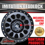 17x8.5 Imitation Beadlock Alloy Mag Wheel 6/139.7 Titanium finish 0 Offset Fit Ranger Hilux Patrol etc