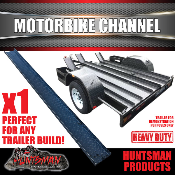 x1 Motorbike Trailer C Channel Runner. 2.1mm Chequer Plate Finish. 2440m L x 185mm W