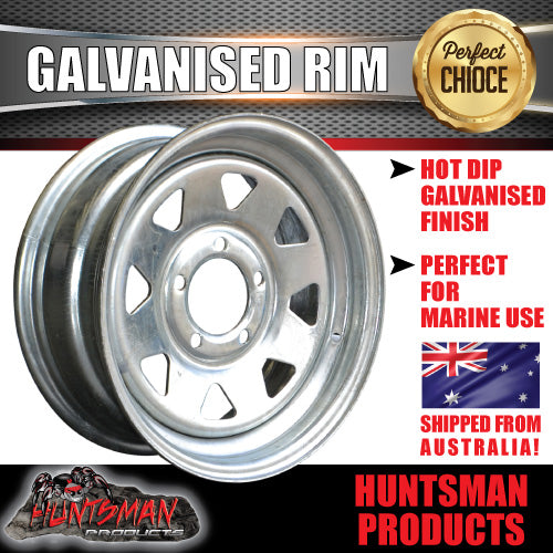 13" Galvanised Sunraysia Ford pattern Steel Boat Trailer Jetski Wheel Rim