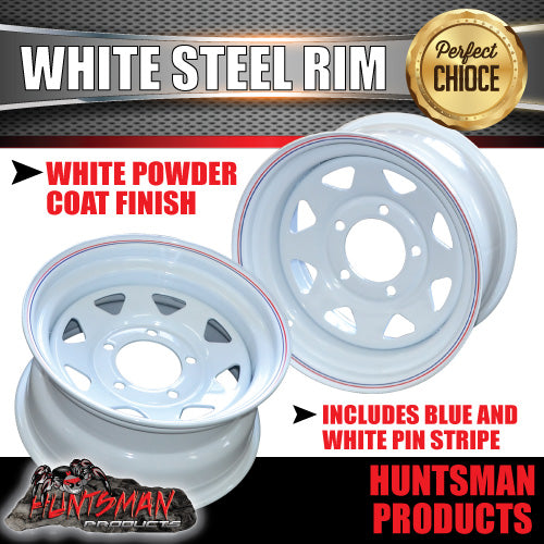 13 x 4.5" White HT Holden Sunraysia Trailer Caravan Steel Wheel Rim 5/108 pcd
