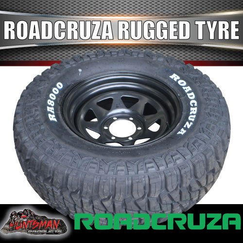265/75R16 Roadcruza RA8000 Tyre on 16" Black Steel Wheel Rim. 123/120Q 3 Ply Sidewall