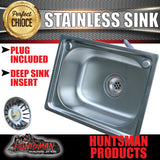 Caravan Camper Trailer Kitchen 304 Stainless Steel Sink 460mm x 360mm x 180mm