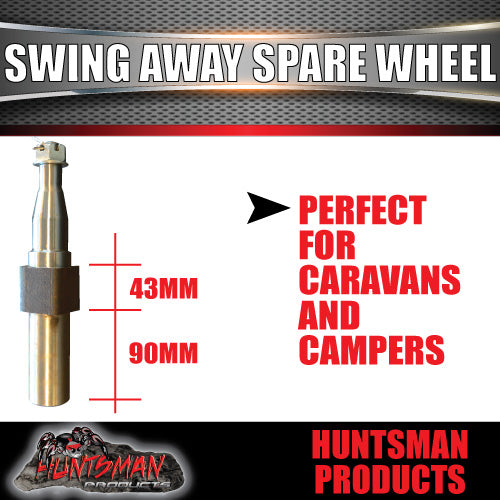 Rear Bar Swing Away Spare Wheel Bracket Hinge & Lock.  Machined 45X250mm Square Stub Axle For 4wd & Camper Trailers