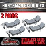 X2 pair stainless Huntsman Products replacement trailer brake pads. suit 2 calipers
