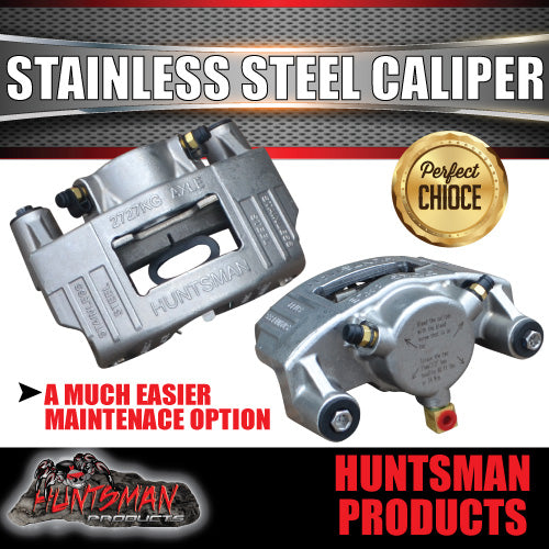 x2 Huntsman Products Stainless Steel Trailer Hydraulic Disc Brake Calipers Suits Kodiak