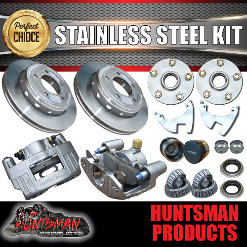 Huntsman Stainless Steel Full Trailer Hydraulic Ventilated Disc Brake Kit