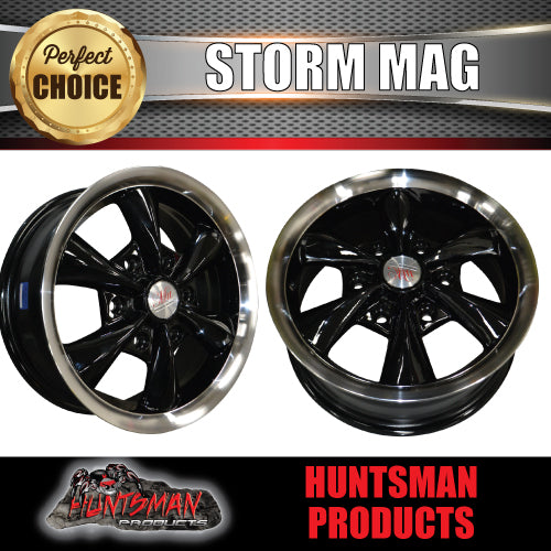 15x6 6 Stud 6/139.7 Storm +35 Alloy Mag Wheel For Caravan Camper
