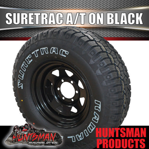 245/75R16 L/T 120/116Q Load Suretrac All Terrain Tyre on 16" Black Steel Rim. 245 75 16