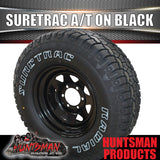 265/70R16 Suretrac A/T Tyre on16" Black Steel Rim. 265 70 16
