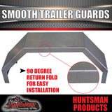 x2 Single Axle Trailer Mudguards & Steps, Smooth Steel 250mm Wide Guards