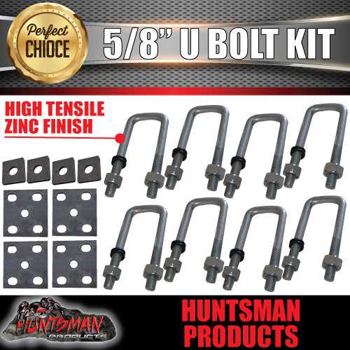 AB Tools 2-Pack M10 X 50mm X 130mm High Tensile U-Bolts For Trailers – With Nuts, Washers & Nyloc, UBR07_PAIR