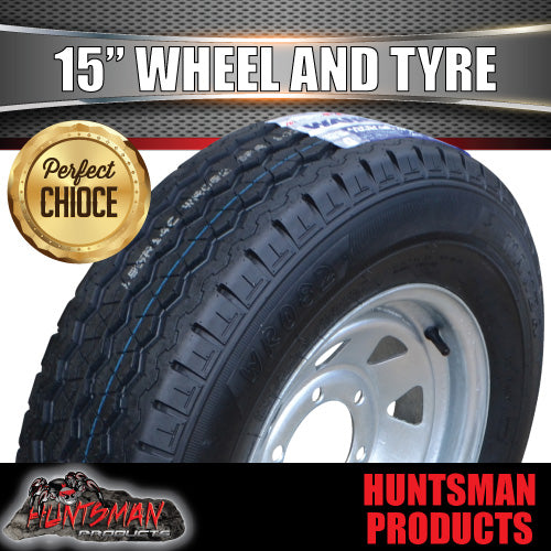 15x6 Galvanised Boat Trailer 6 Stud Landcruiser Pattern Steel Wheel Rim & 225/70R15C Tyre