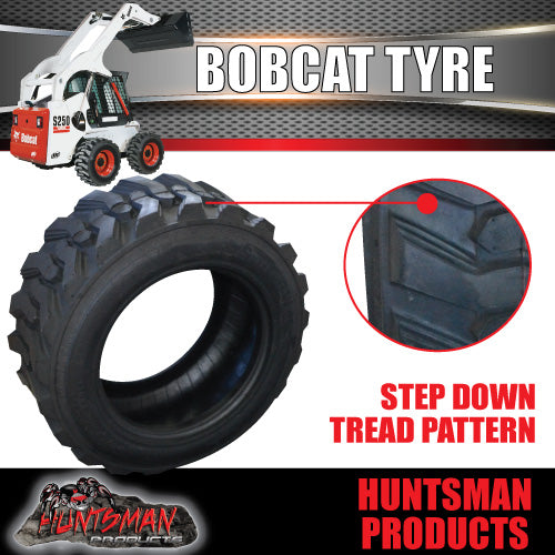 Treadura Bobcat Skid Steer Tyre 10-16.5 HD 10ply. Super Side Walls. 21 Lugs