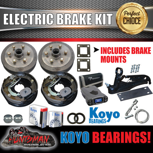 10" 6 Stud Trailer Electric Brake, Coupling Kit & p3 Controller + Jap Bearings