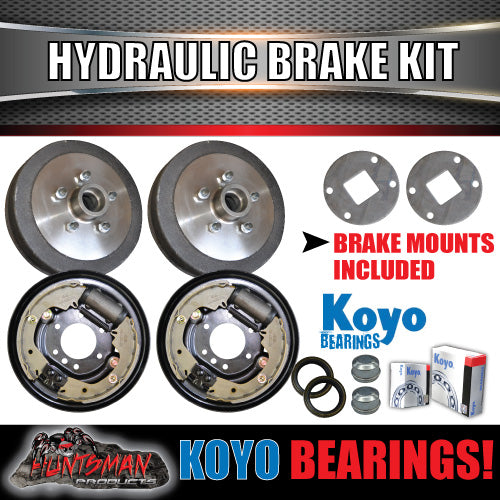 9" Trailer Hydraulic Drum Brake Kit. Japanese Bearings with mounts