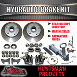 12" Trailer 5 Stud Hydraulic Disc Brake Kit With Full coupling & hyd Line kit suit Landcruiser stud pattern