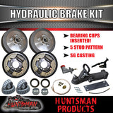 9" Trailer Hydraulic Drum Brake Kit + Coupling & Fitting Kit. 5 & 6 Stud.