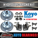 12" Boat Trailer 6 Stud Hydraulic Disc Brake Kit. Japanese Bearings Stainless Pistons