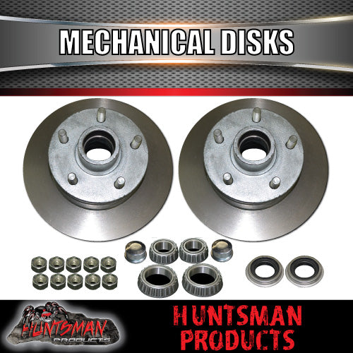 10" Galvanised 5 Stud Boat Trailer Mechanical Disc Brake & coupling kit. Japanese Bearings