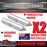 x2 100mm x 16mm Aluminium Greasable Bullet Hinges