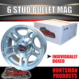 16x6 6 Stud Bullet Caravan Trailer Alloy Mag Wheel.
