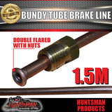 1x TRAILER BUNDY TUBE HYDRAULIC BRAKE LINE & NUTS 1.5 METRES. DOUBLE FLARED