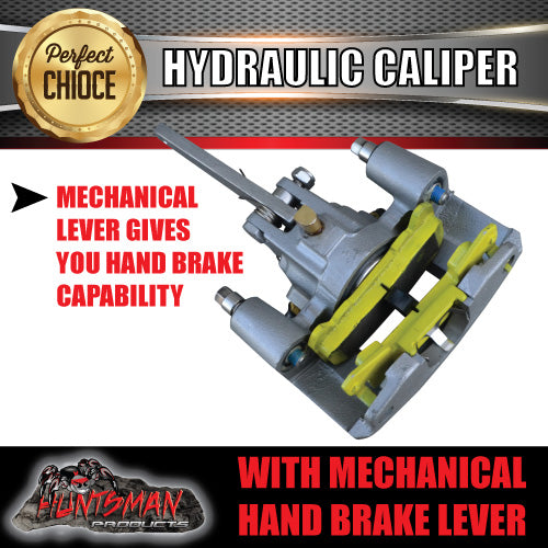 Pair Hydraulic Disc Brake Calipers with mechanical park brake levers.