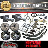 2500KG DIY Off Road Trailer Kit. Outback Springs, Electric Brakes. Stub Axles.