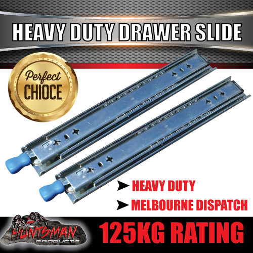 Pair 125kg x 600mm 24" (closed) Lock in/out Drawer Slides.