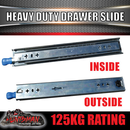 Pair 125kg x 600mm 24" (closed) Lock in/out Drawer Slides.