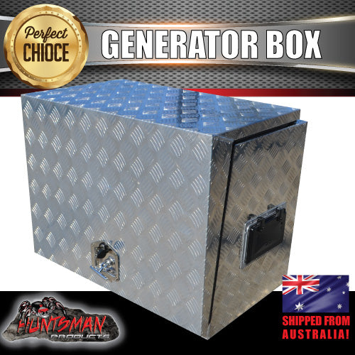 Large Aluminium Generator Box. 750mm x 510mm For Caravan Trailer Utes