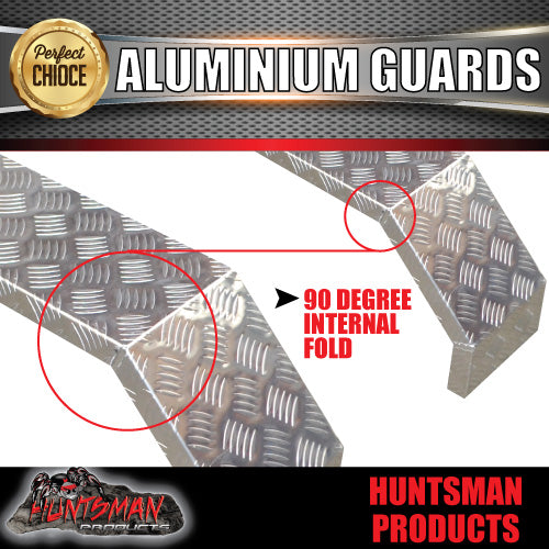Aluminium Tandem Trailer Caravan Mud Guards 1590mm x 250mm. Suit Slipper Springs. TIG Welded