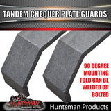 TRAILER GUARDS- TANDEM- 250mm WIDE- CHEQUER PLATE- SLIPPER SPRINGS- WITH STEPS