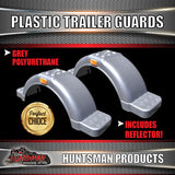 x2 Boat Trailer Grey Plastic Trailer Mudguard & Steps Suit 13" or 14" Wheels