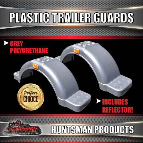 x2 Boat Trailer Grey Plastic Trailer Mudguard & Steps Suit 13" or 14" Wheels