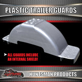 x2 Boat Trailer Grey Plastic Trailer Mudguard & Steps Suit 13" or 14" Wheels