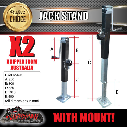 x2 trailer caravan canopy jack stand 3600kg rated