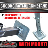 2x Trailer Caravan Canopy Jack Stand 3600kg Rated Heavy Duty 600mm Extension